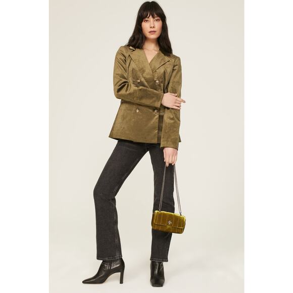 TORY BURCH Gold Velvet Clutch Flap Closure Attached Strap Mini Bag - Picture 1 of 16